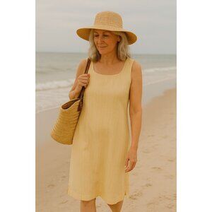 Lord &Taylor Women Sheath Dress Yellow 14 quiet luxury coastal grandmother capsu